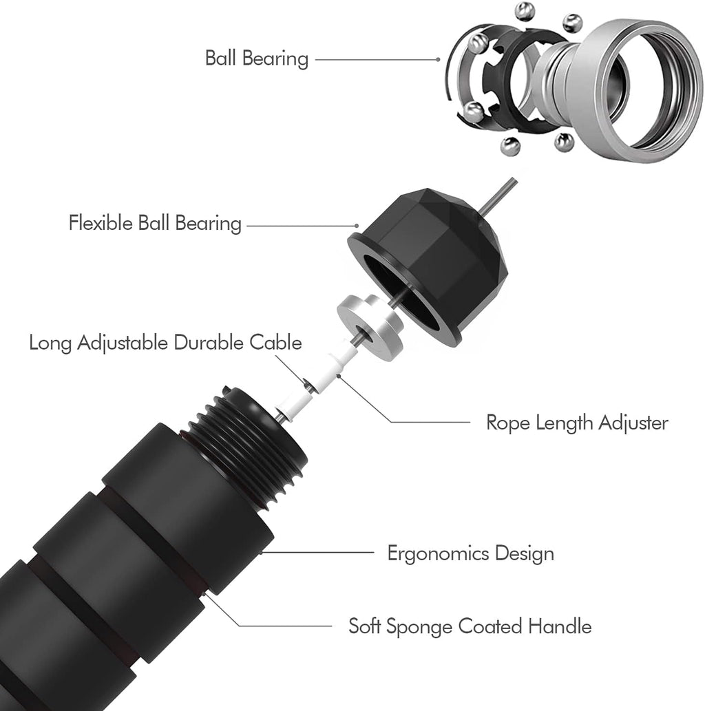 Speed Jump Rope with Ball Bearings — Adjustable, Tangle-Free