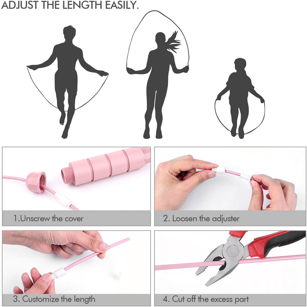 Speed Jump Rope with Ball Bearings — Adjustable, Tangle-Free