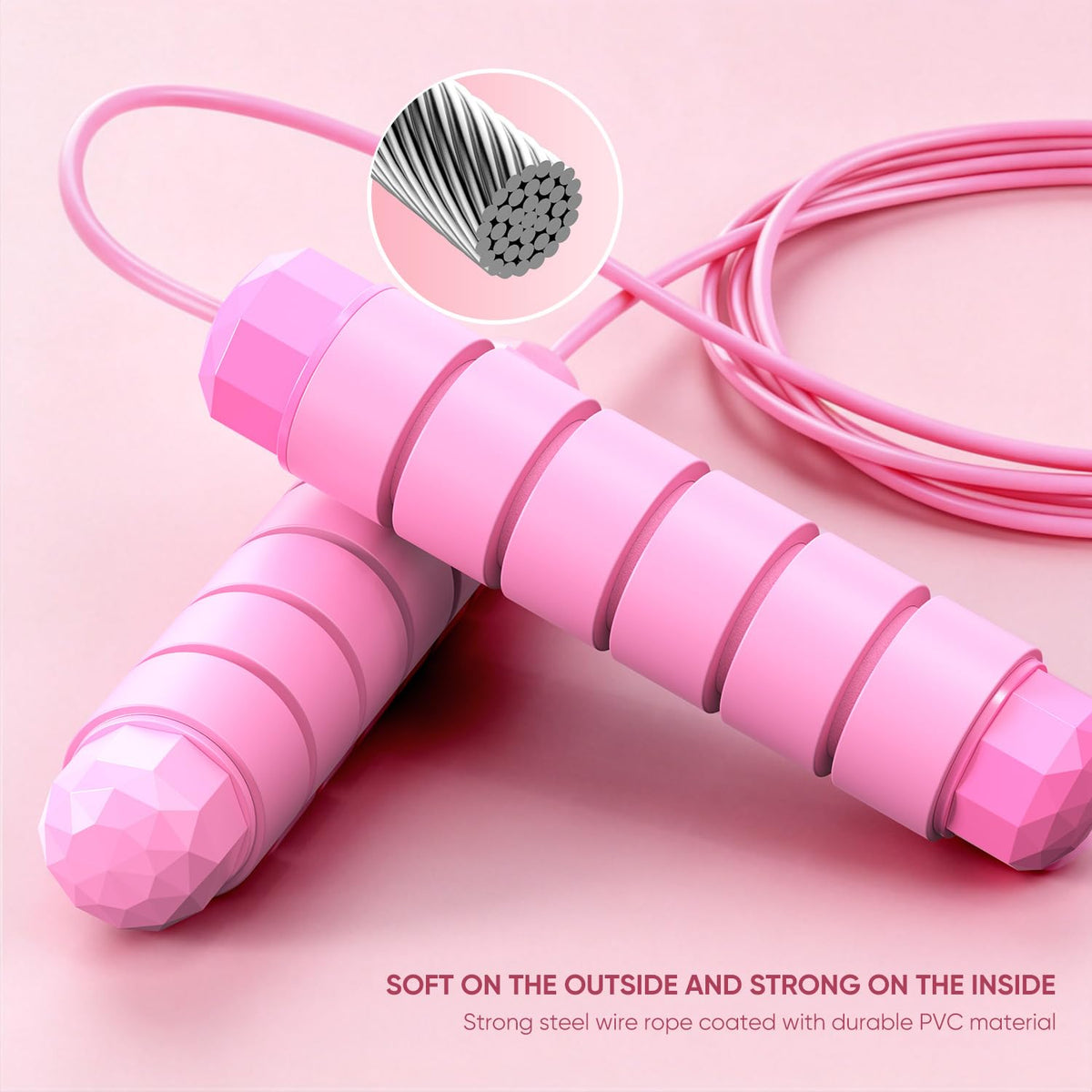Speed Jump Rope with Ball Bearings — Adjustable, Tangle-Free