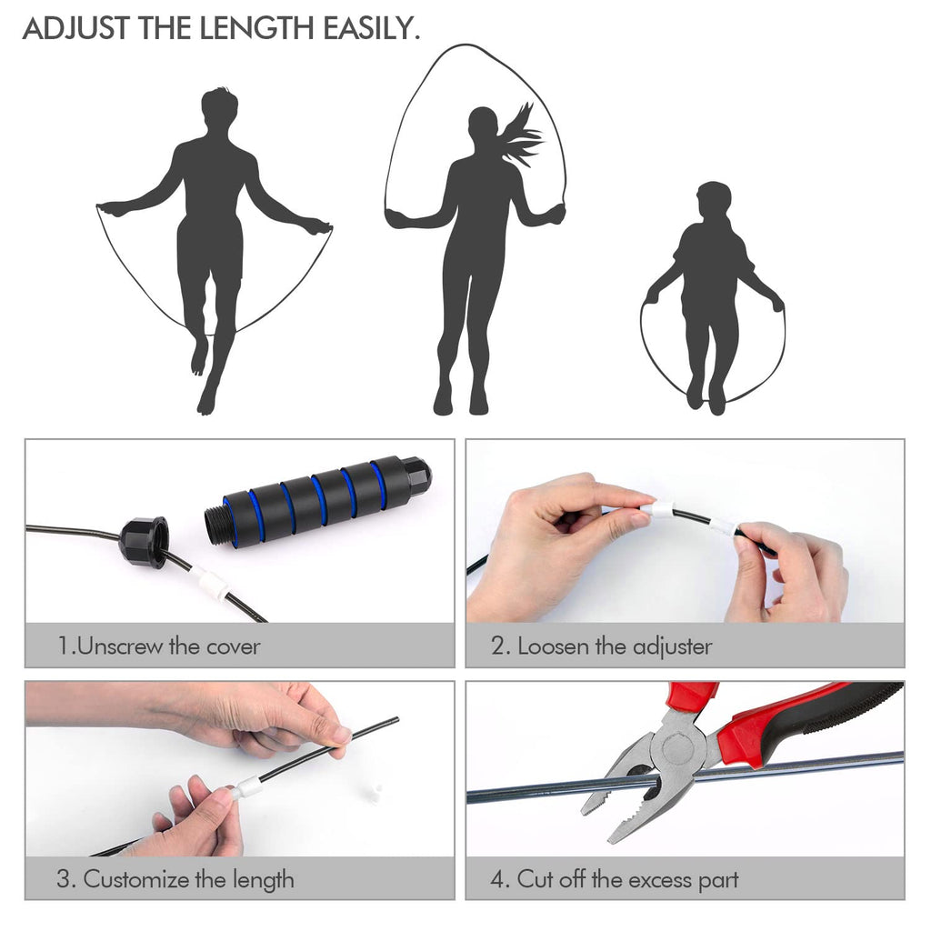 Speed Jump Rope with Ball Bearings — Adjustable, Tangle-Free