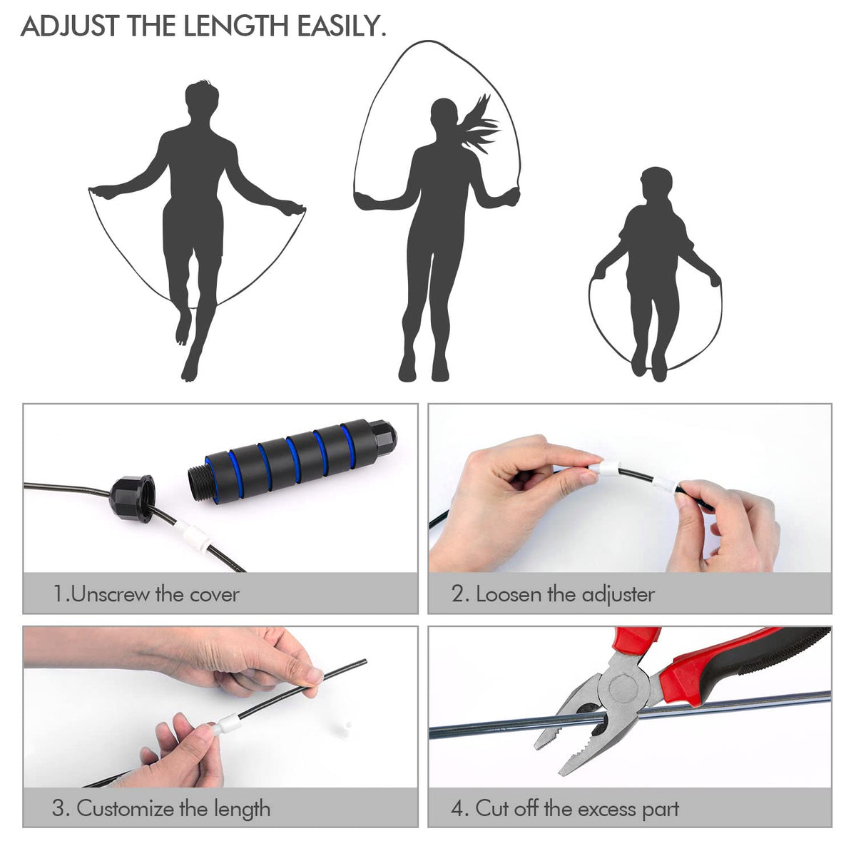 Speed Jump Rope with Ball Bearings — Adjustable, Tangle-Free
