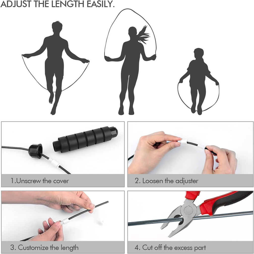 Speed Jump Rope with Ball Bearings — Adjustable, Tangle-Free