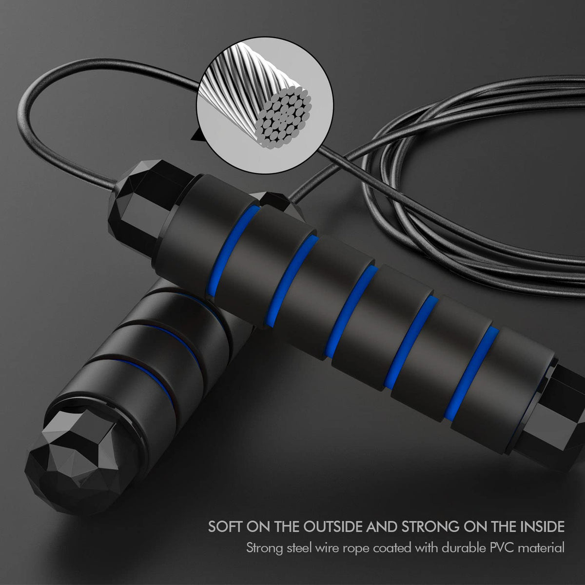 Speed Jump Rope with Ball Bearings — Adjustable, Tangle-Free