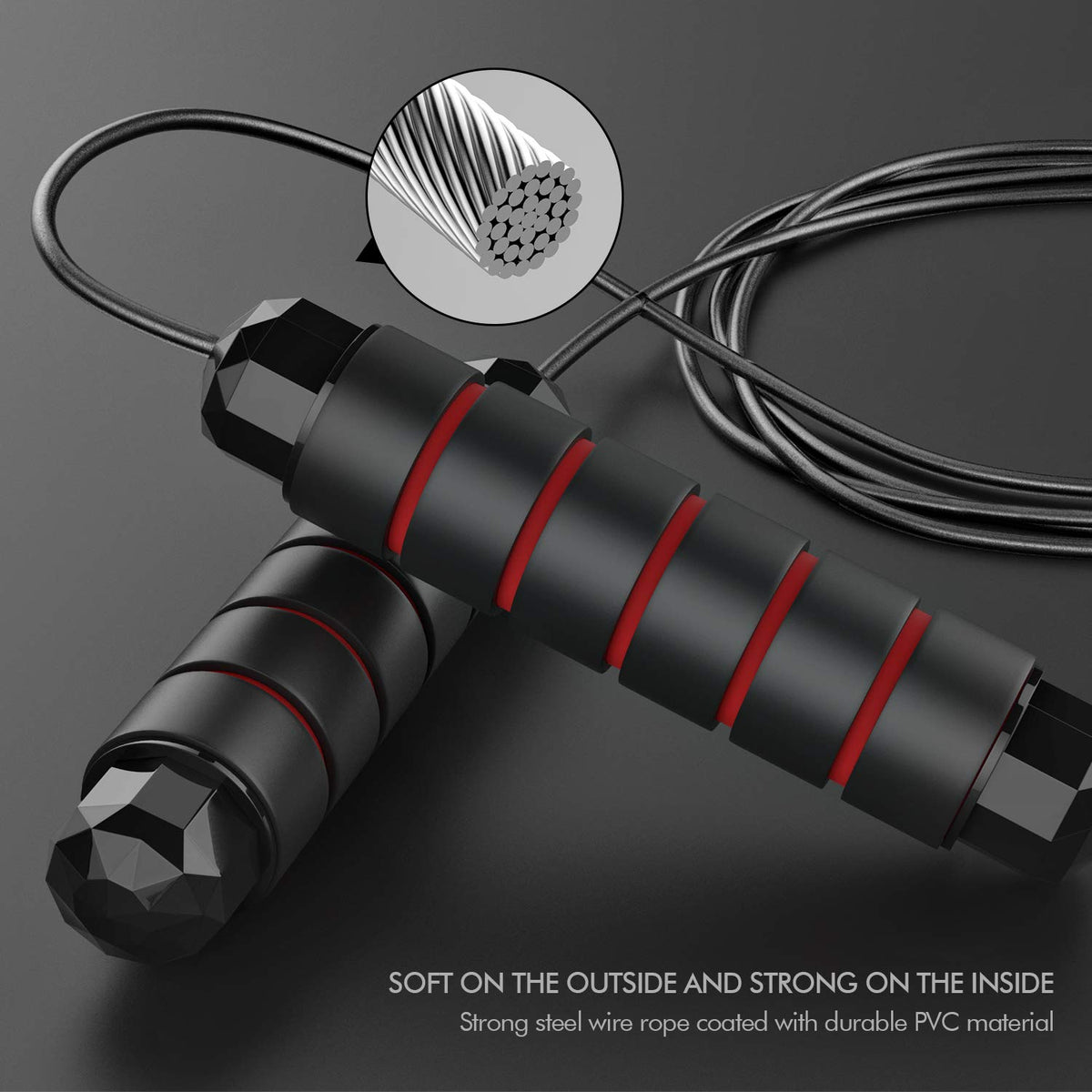 Speed Jump Rope with Ball Bearings — Adjustable, Tangle-Free