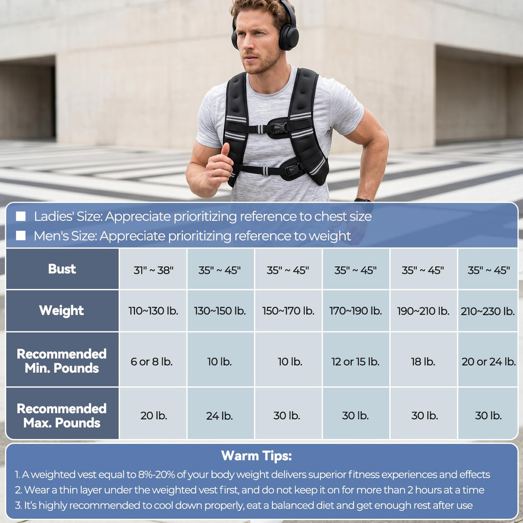 Zeerun Weighted Vest — Adjustable 6–30 lb for Men & Women