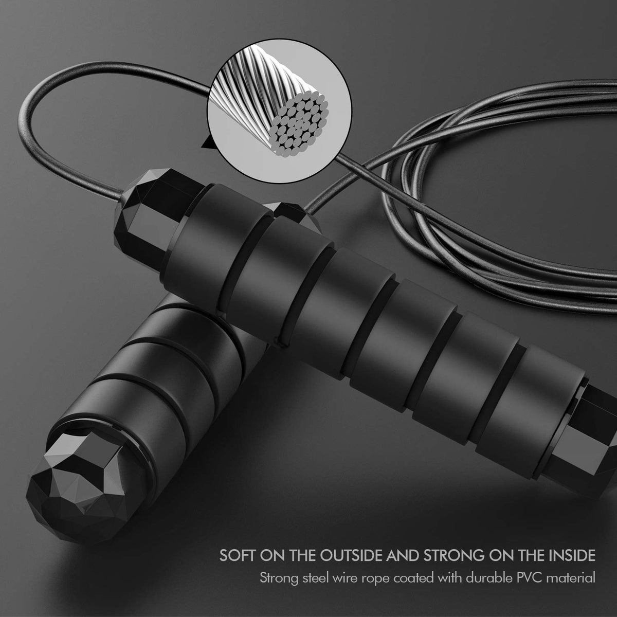 Speed Jump Rope with Ball Bearings — Adjustable, Tangle-Free