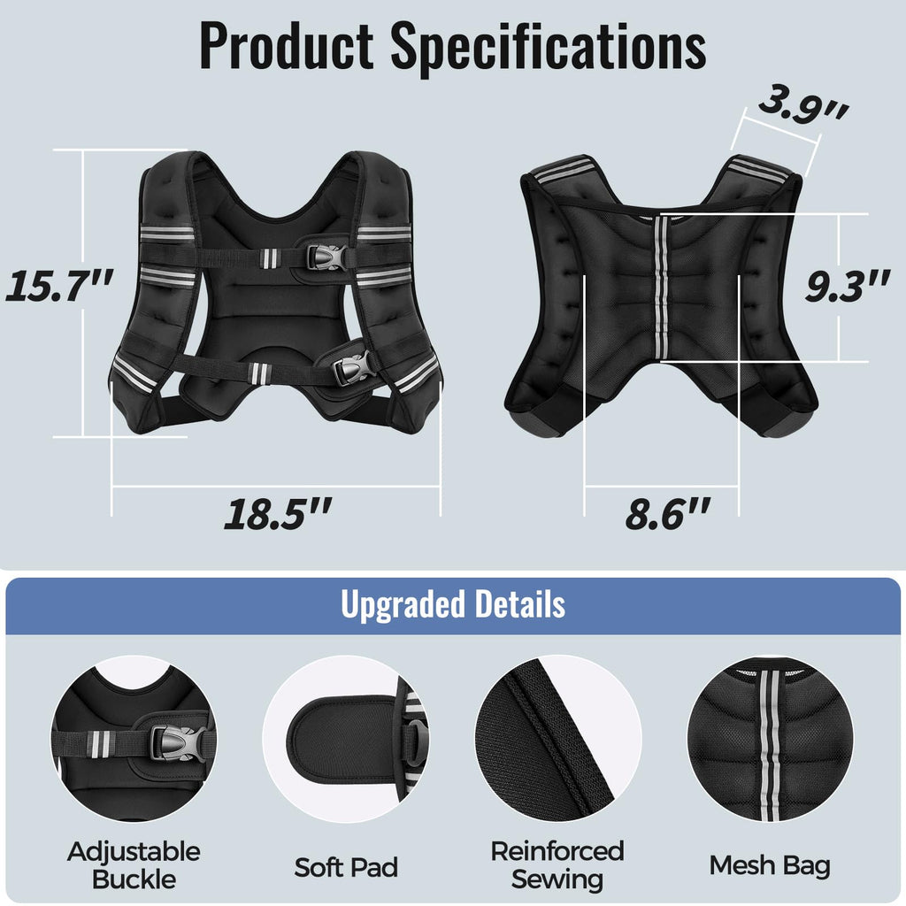 Zeerun Weighted Vest — Adjustable 6–30 lb for Men & Women