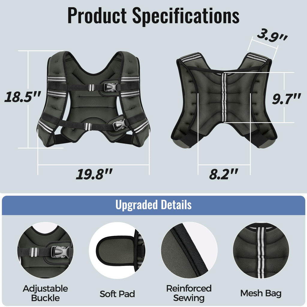 Zeerun Weighted Vest — Adjustable 6–30 lb for Men & Women