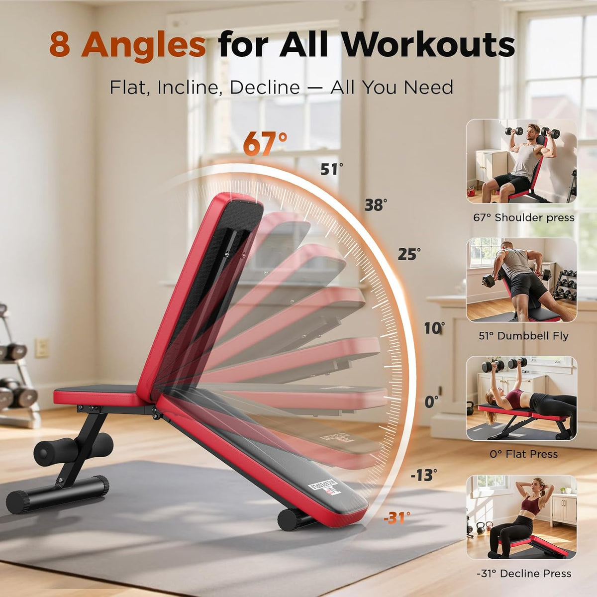 Adjustable Weight Bench — Foldable, 660 lb Capacity