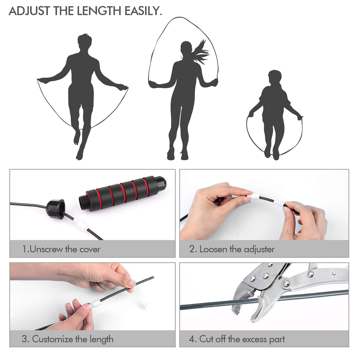 Speed Jump Rope with Ball Bearings — Adjustable, Tangle-Free