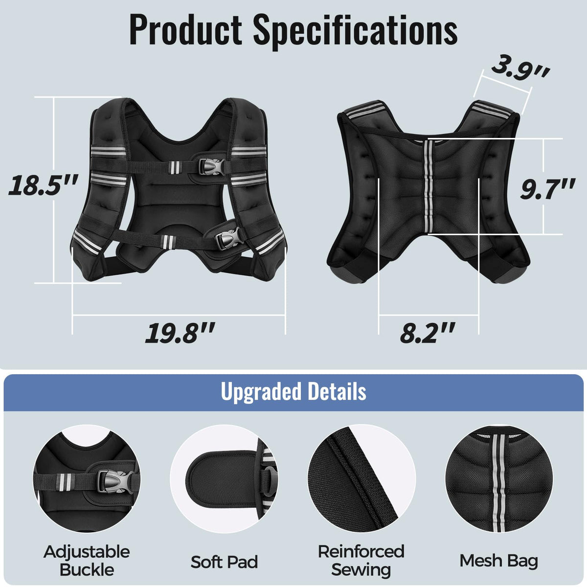 Zeerun Weighted Vest — Adjustable 6–30 lb for Men & Women
